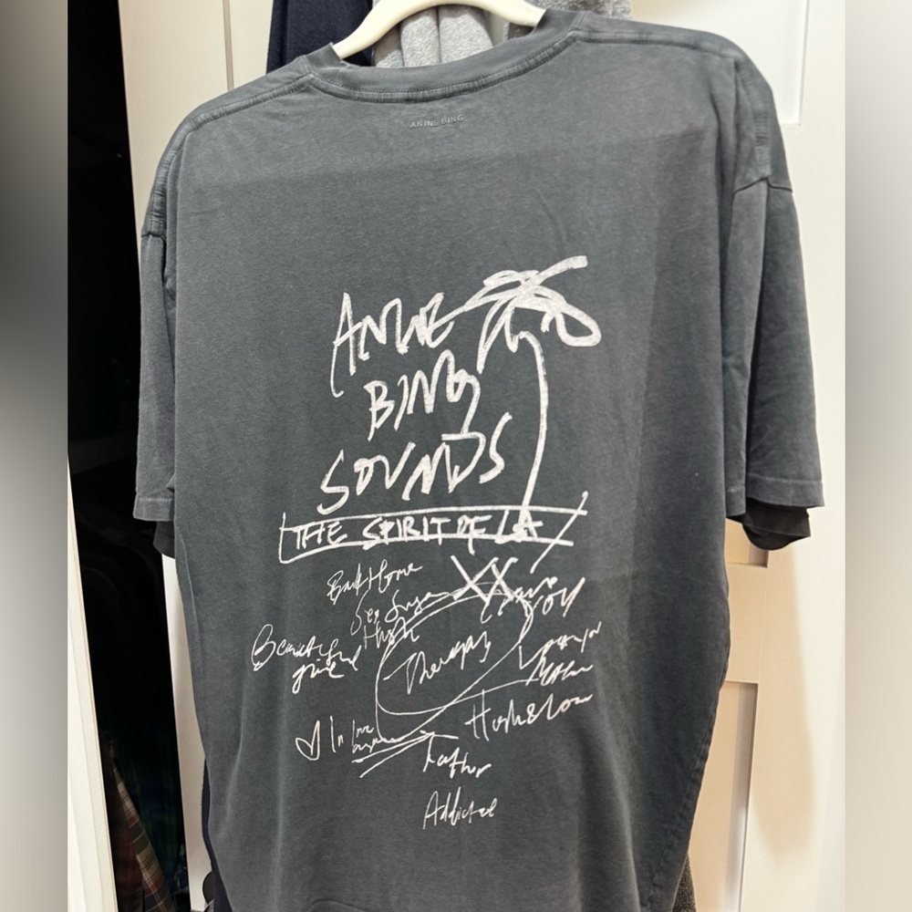 Anine Bing Gray Graphic Tee - Short Sleeve